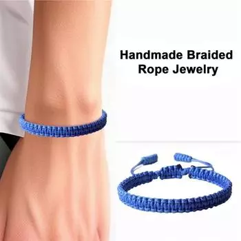 2/3/4/8/10 шт. Синие браслеты дружбы, ручная работа, плетеная веревка, регулируемый плетеный браслет, символический 2pcs