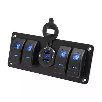 2 3 4 Gang водонепроницаемая морская панель переключателей 12 В с QC3.0 Dual USB зарядное гнездо светодиодный цифровой вольтметр для грузовика RV лодки автомобиля
