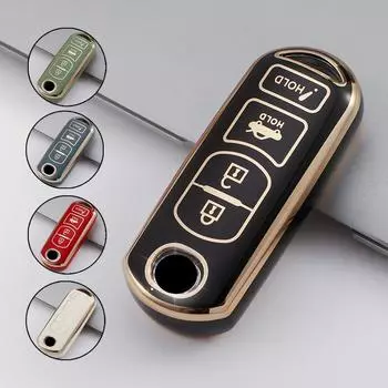 2/3/4 кнопки ТПУ чехол для автомобильного ключа чехол для ключей для Mazda 2 3 6 Axela Atenza CX-5 CX5 CX-3 CX-7 CX8 CX-9 2016 2017 2018 автомобильная сумка-брелок аксессуары 2button key case белый