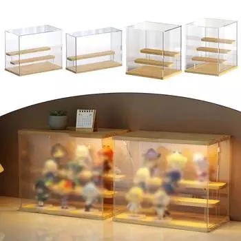 2/3/4 яруса, стеллаж для хранения глухих коробок, настольный органайзер, пылезащитный деревянный акриловый стенд для кукол, держатель для духов, ящик для хранения духов 32*12*22cm