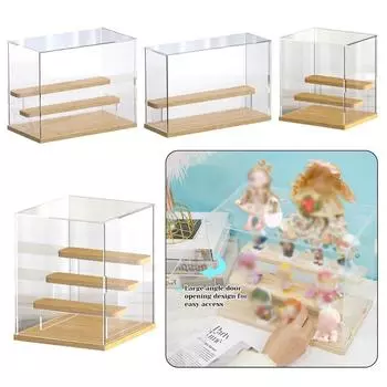 2/3/4 яруса, стеллаж для хранения глухих коробок, настольный органайзер, пылезащитный деревянный акриловый стенд для кукол, держатель для духов, ящик для хранения духов 32*12*22cm