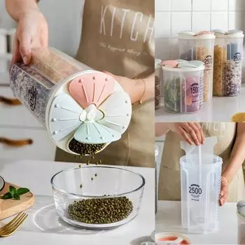 2/3/4 сетка, отдельная прозрачная бутылка для хранения зерна, бытовая кухня, водонепроницаемые герметичные банки для еды, контейнер для сухих круп 3 grid