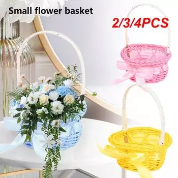 2/3/4 шт. корзина для пикника экологически чистая, из высококачественного пластика, ротанга, ручная работа, праздничное украшение, портативное