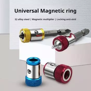 2/3/4 шт. магнитные кольца с головкой отвертки, противоударные высокоточные многоразовые намагничивающие кольца, магнитные держатели для колец с винтами, бытовые инструменты 2pcs красный