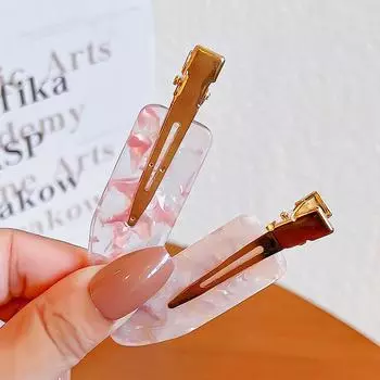 Бесшовная заколка для волос женская летняя челка на лбу заколка сбоку заколка-уточка 2pcs