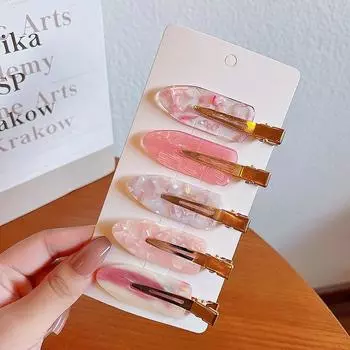 2/3/4 шт. простая розовая сакура бесшовные заколки для волос женские ацетатные листы без изгиба зажим для челки зажим для волос заколки для волос инструмент для укладки волос 4pcs