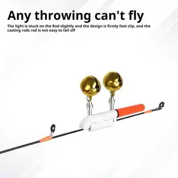 2/3/4 шт. Рыболовная светящаяся палочка-сигнализатор поклевки с 2 колокольчиками, меняющими цвет кончика удочки, светодиодная подсветка, водонепроницаемая ночная рыболовная лампа-оповещение о поклевке 2pcs