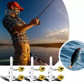 2/3/4 шт. Рыболовная светящаяся палочка-сигнализатор поклевки с 2 колокольчиками, меняющий цвет кончика удочки, светодиодный светильник, водонепроницаемый, ночная рыбалка, сигнализатор поклевки, лампа для рыбалки 2pcs