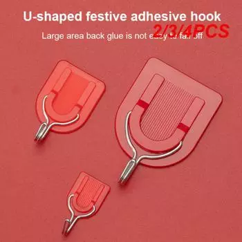 2/3/4 шт U-образный настенный крючок J-образный кронштейн держатели кухня красный для ванной крючок без проколов пластиковый прочный ванная комната J-образный