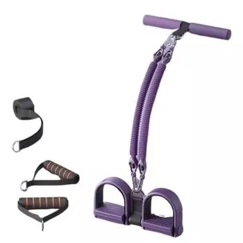 2/3/4-Strand Pedal Tension Rope Abdominal Muscle Exerciser For Abdominal Muscle Toning Purple-50 Pounds