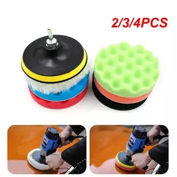 2/3/4PCS 5 6 7 inch Sponge Car Polisher Waxing Pads Buffing Kit for Boat Car Polish Buffer Drill Wheel Polishing Removes