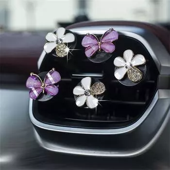 2/3/4PCS Car Aromatherapy Durable Universal Fine Butterfly Car Perfume Natural Smell Spice Auto Parts Automobile Freshener
