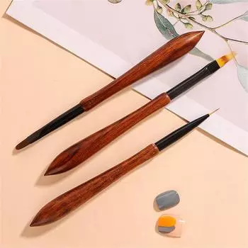 2/3/4PCS Flower Line Drawing Pen Comfortable Smooth Wooden Handle Multifunction Nail Brush Soft Beauty Nail Art Pen Nail Tool