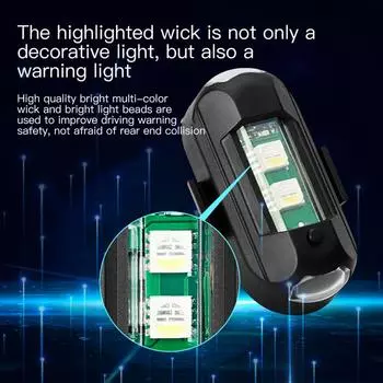 2/3/4SETS Tail Light Motorcycle Led Aircraft Light Charging Wireless Model Adjustable For Car Drone Flight Light