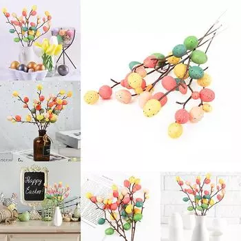 2/3/5/10шт пасхальное яйцо ветки деревьев украшение дома живопись полевые яйца весенний декор для вечеринки 2pcs