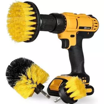 2/3.5/4 Electric Scrubber Brush Drill Brush Kit Plastic Round Cleaning Brush Tool For Glass Car Tires Bathroom Nylon Brushes