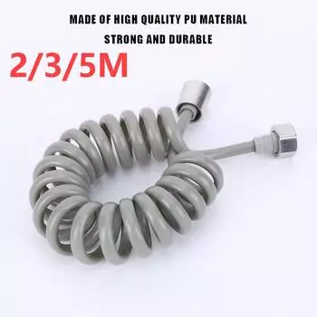 2/3/5 Meters Spring Shower Hose Flexible Connect Pipe Plastic Soft Hose Tube Anti-wrap for Bathroom Water Toilet Bidet Sprayer