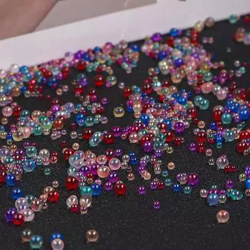 2-3,5 мм смешанные размеры, прозрачные цветные бусины без отверстия, стеклянные бусины для изготовления ювелирных изделий, браслет, ожерелье, серьги 2~3.5mm