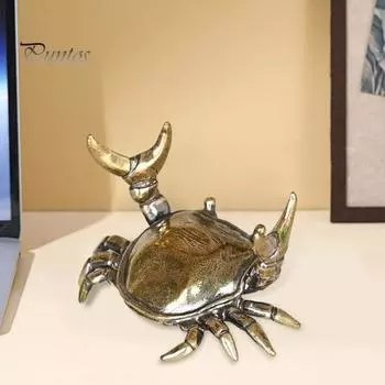 2/3/5 шт. держатель для ручек в виде краба для тяжелой атлетики, подставка для карандашей в виде краба из сплава, металлическая статуэтка золотого краба, скульптура для домашнего офиса, украшение для рабочего стола, орнамент 2pcs