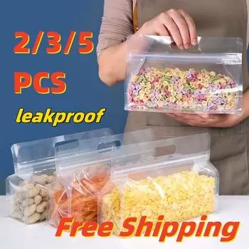 2/3/5 шт многоразовые пакеты для хранения продуктов герметичные пакеты с застежкой-молнией кухонные контейнеры для хранения фруктов и зерна свежие сортировочные контейнеры для хранения Warp 2PCS