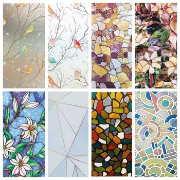 2/3/5M матовая оконная пленка конфиденциальность непрозрачные неклеящиеся наклейки стеклянная виниловая пленка статическая липкая витражная оконная наклейка для дома 30x100 cm шампанского