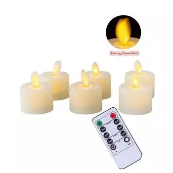 2/3/6 штук пульт дистанционного управления движущийся фитиль свадебные светодиодные свечи теплый белый, бездымный танцующий огонь церковные свечи чайные свечи