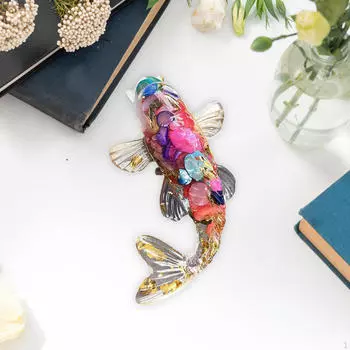 2,3-дюймовая стеклянная статуэтка рыбы кои, украшение для автомобиля, декоративное настольное украшение для наружного садового декора Style A