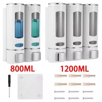 2/3 головки для душа, дозатор мыла, настенный, клейкий, контейнер для хранения шампуня, жидкости для мытья рук, кондиционера