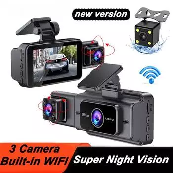 2/3-канальный 1080P автомобильный видеорегистратор WIFI видеорегистратор для автомобилей камера заднего вида для автомобиля черный ящик ночное видение автомобильные аксессуары 2 Lens