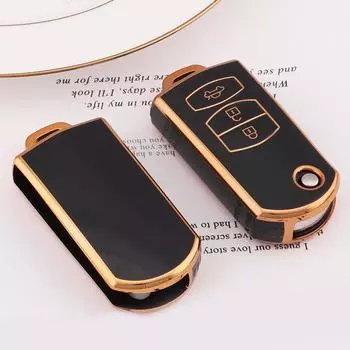 2 3 кнопки чехол для автомобильного ключа чехол для пульта дистанционного управления брелок сумка протектор TPU держатель для ключей для Mazda 2 3 5 6 CX7 CX9 RX8 MX5 MPV Demio 2Button чёрный