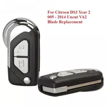 2/3 кнопки откидной чехол для дистанционного ключа автомобиля чехол для Citroen DS3 год 2005 - 2014 неразрезанное лезвие VA2 замена 2 button