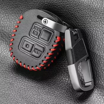 2 3 кнопки PU кожаный автомобильный брелок чехол кожа для TOYOTA CAMRY RAV4 PRADO COROLLA AVENSIS LAND CRUISER YARIS чёрный