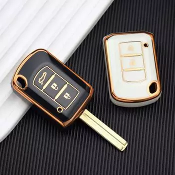 2/3 кнопки ТПУ автомобильный чехол для дистанционного ключа чехол-брелок для Mitsubishi Mirage Asx Lancer 10 EX Galant Outlander Colt Grandis 2 Button Key Case белый