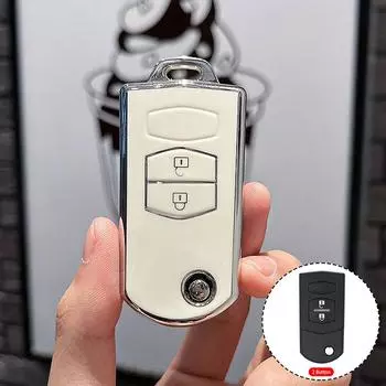 2/3 кнопки TPU чехол для автомобильного ключа чехол держатель брелока без ключа для Mazda Demio 2 3 5 6 M3 M5 M6 CX-5 CX7 CX9 RX8 MX5 MPV 2Button белый
