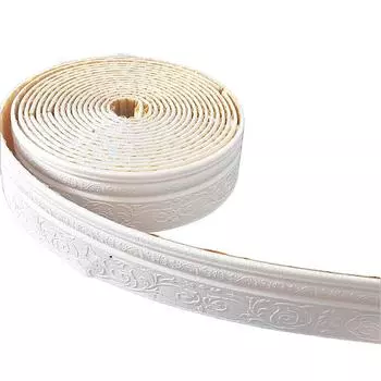 2,3 м настенная отделка линия обои плинтус бордюр водонепроницаемая антистолкновительная наклейка белый