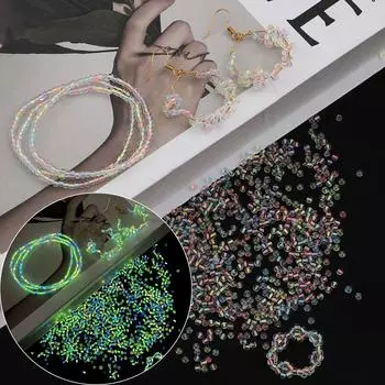 2/3 мм светящийся окрашенный сердечник, высококачественный стеклянный бисер для изготовления ювелирных изделий, браслет, ожерелье, серьги