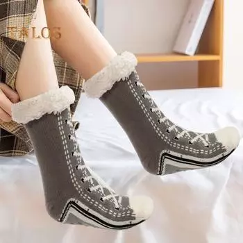 2/3 пары кашемировых носков-тапочек, ультратолстые пушистые домашние носки, зимние теплые нескользящие носки-тапочки для женщин, мужчин и пожилых людей 2pair