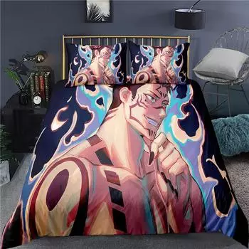 2/3 Pieces Jujutsu Kaisen Bedding Set Japan Anime Duvet Cover Home Custom Luxury Bed Quilt Cover Single Queen Bed Cover Set Uk Single135x200