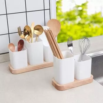 2/3 Разделенный держатель для кухонных принадлежностей Пластиковый органайзер для столовых приборов Держатель для палочек и вилок 2 divided