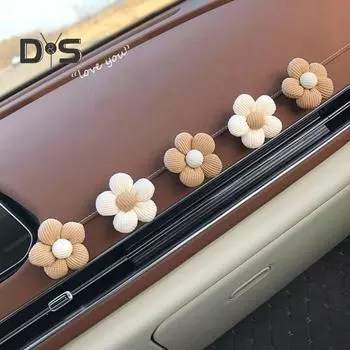 2/3 шт. автомобильные мини-крючки в форме сладкого цветка, автомобильная вешалка для приборной панели, заднее сиденье, органайзер, кошелек, кабель для зарядки наушников, клейкие крючки 2pcs бежевый