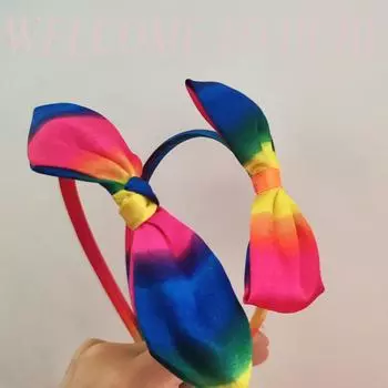 2-3 шт. Европа и Америка Милая радужная повязка на голову с бантом для женщин, девочек, резинки для волос, милая повязка на голову, аксессуары для волос