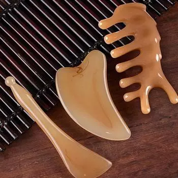 2/3 шт. Гуаша для скрабирования тела лица тонкая доска Гуаша массажер инструмент Suit 4