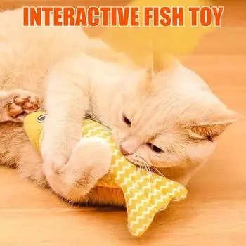 2/3 шт. Игрушки для кошек и рыбок Мягкая льняная мягкая рыба с хрустящим звуком и