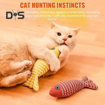 2/3 шт. Игрушки для кошек, рыбки, мягкая льняная плюшевая рыба с хрустящим звуком и кошачьей мятой, интерактивная игрушка для упражнений для котят, для домашних кошек