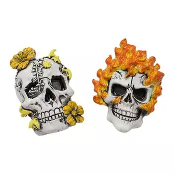 2/3 шт. крутой череп, украшение для автомобиля, смоляной милый череп, зажим для вентиляции автомобиля, скелет, украшение для воздуховода автомобиля, готический интерьер автомобиля, украшение на Хэллоуин светло-коричневого