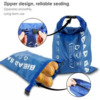 2/3 шт. льняные мешочки для хлеба с застежкой-молнией, кухонные мешочки для хранения хлеба на закваске, ткань Оксфорд, маслостойкая