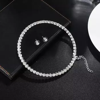 2/3 шт. легкий роскошный круглый комплект ювелирных изделий для женщин, ожерелье, браслет, серьги, свадебные украшения для невесты, аксессуары as the picture