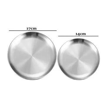 2/3 шт. Металлическая круглая тарелка для кемпинга, штабелируемая тарелка для подачи еды, салата, фруктов, десерта, закуски, домашняя тарелка для ужина на открытом воздухе