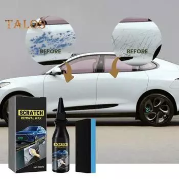 2/3 шт. Паста для ремонта царапин на автомобиле с губкой 100 мл Профессиональный набор для удаления царапин на транспортных средствах Полировочный воск для глубоких царапин 2pcs