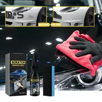 2/3 шт. Паста для ремонта царапин на автомобиле с губкой 100 мл Профессиональный набор для удаления царапин на транспортных средствах Полировочный воск для глубоких царапин 2pcs